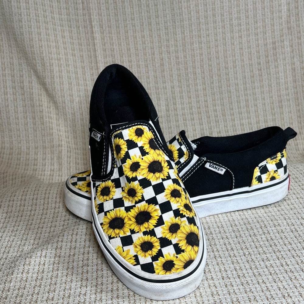 Vans Sunflower Slip-On Shoes - Black and Yellow